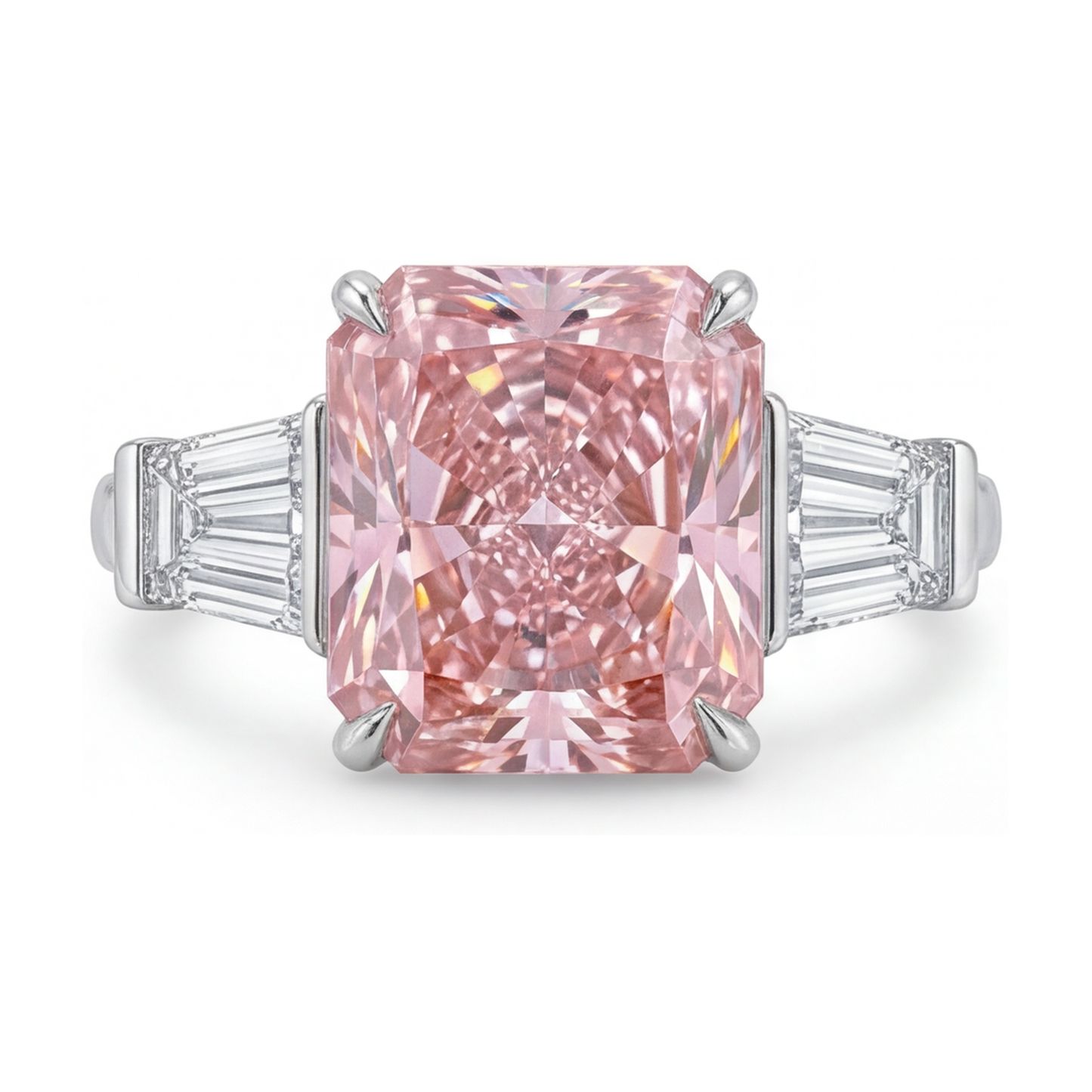 Rosa Diamantring 4,7 Karat Radiant-Schliff