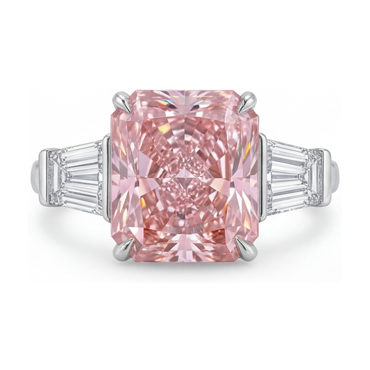 Rosa Diamantring 4,7 Karat Radiant-Schliff