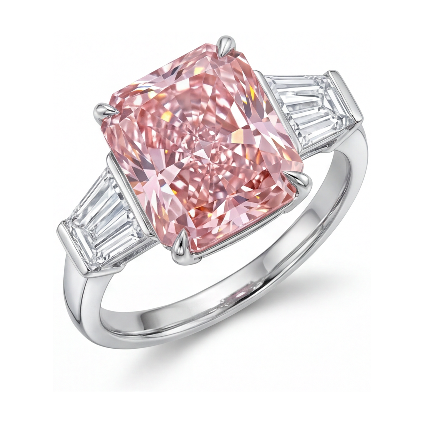 Rosa Diamantring 4,7 Karat Radiant-Schliff