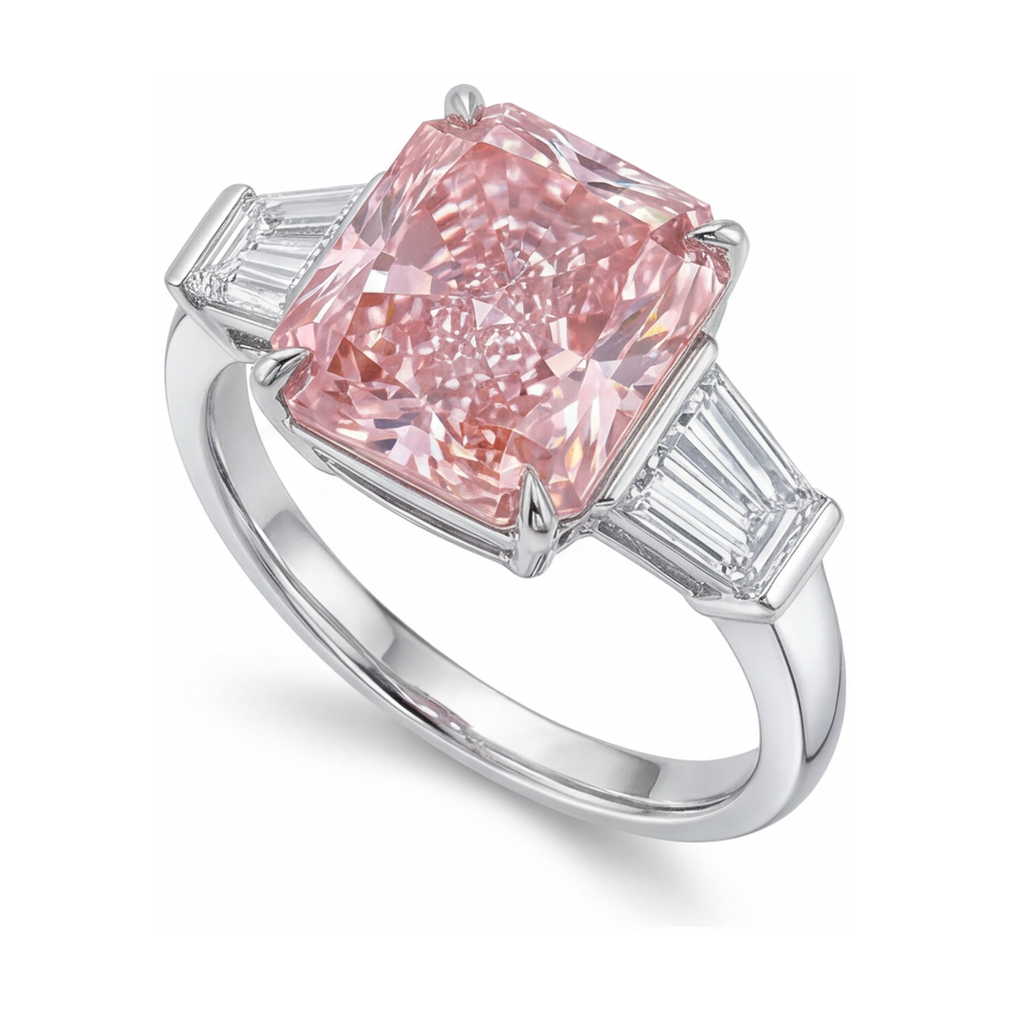 Rosa Diamantring 4,7 Karat Radiant-Schliff