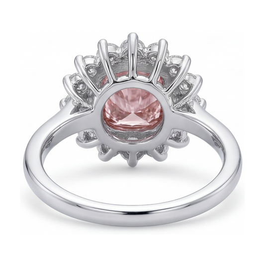 Rosa Diamantring 4 Karat Kissenschliff