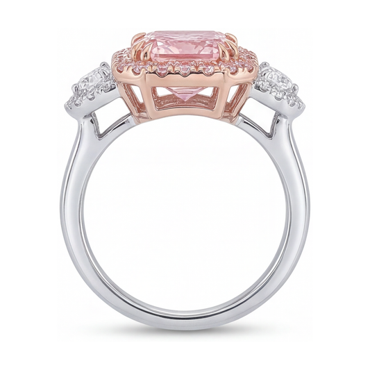 Rosa Diamantring 5,1 Karat Radiant-Schliff