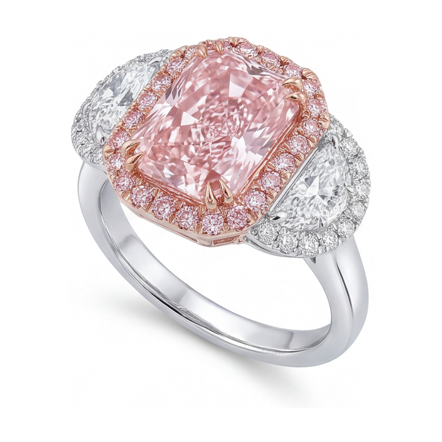 Rosa Diamantring 5,1 Karat Radiant-Schliff