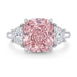 Rosa Diamantring 5,2 Karat Kissenschliff