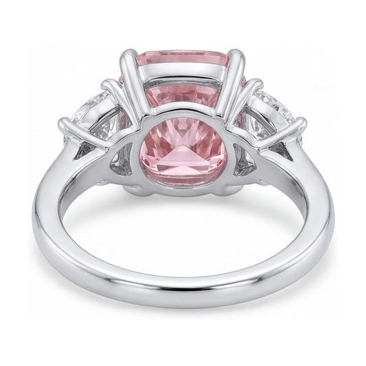 Rosa Diamantring 5,2 Karat Kissenschliff