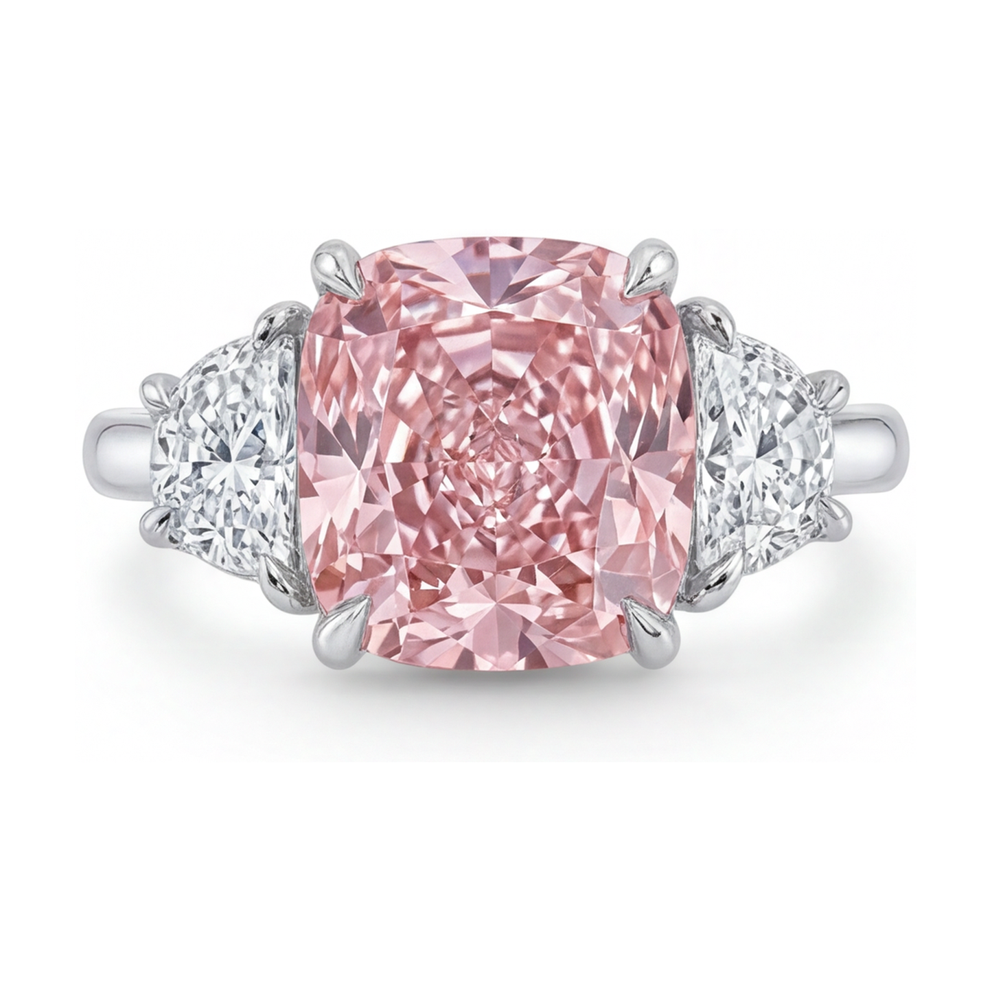 Rosa Diamantring 5,2 Karat Kissenschliff