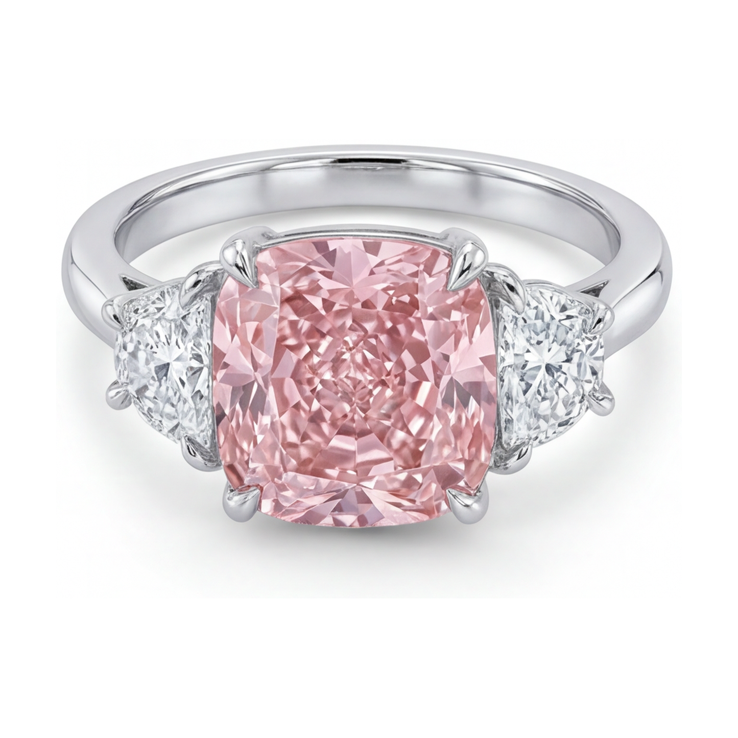 Rosa Diamantring 5,2 Karat Kissenschliff
