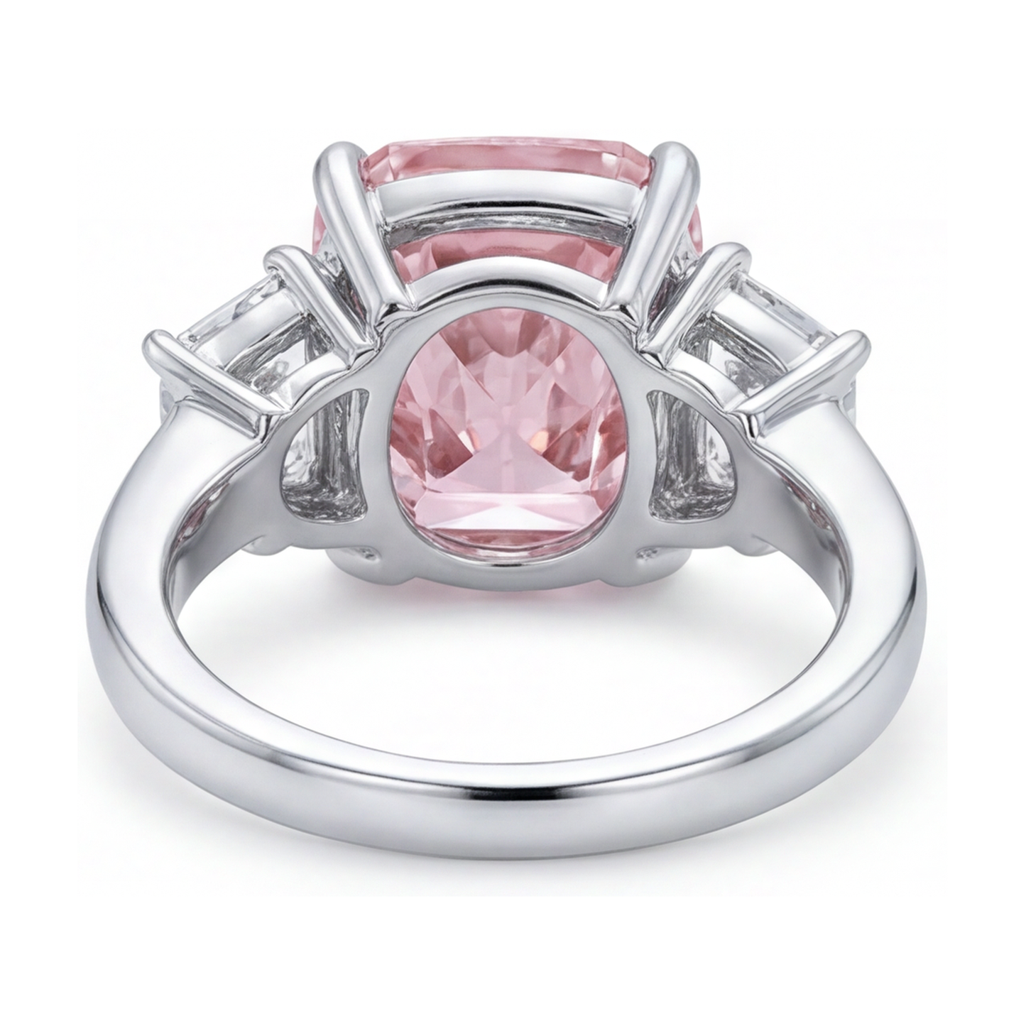 Ehering mit rosa Diamant, 5,1 Karat, Kissenschliff