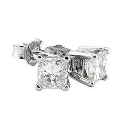 Ohrhänger 14K Weißgold – Diamant Prinzess-Schliff 3 Karat