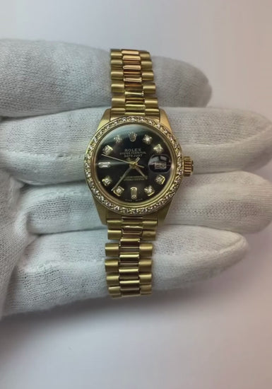 Diamant-Zifferblatt, Schwarz Rolex