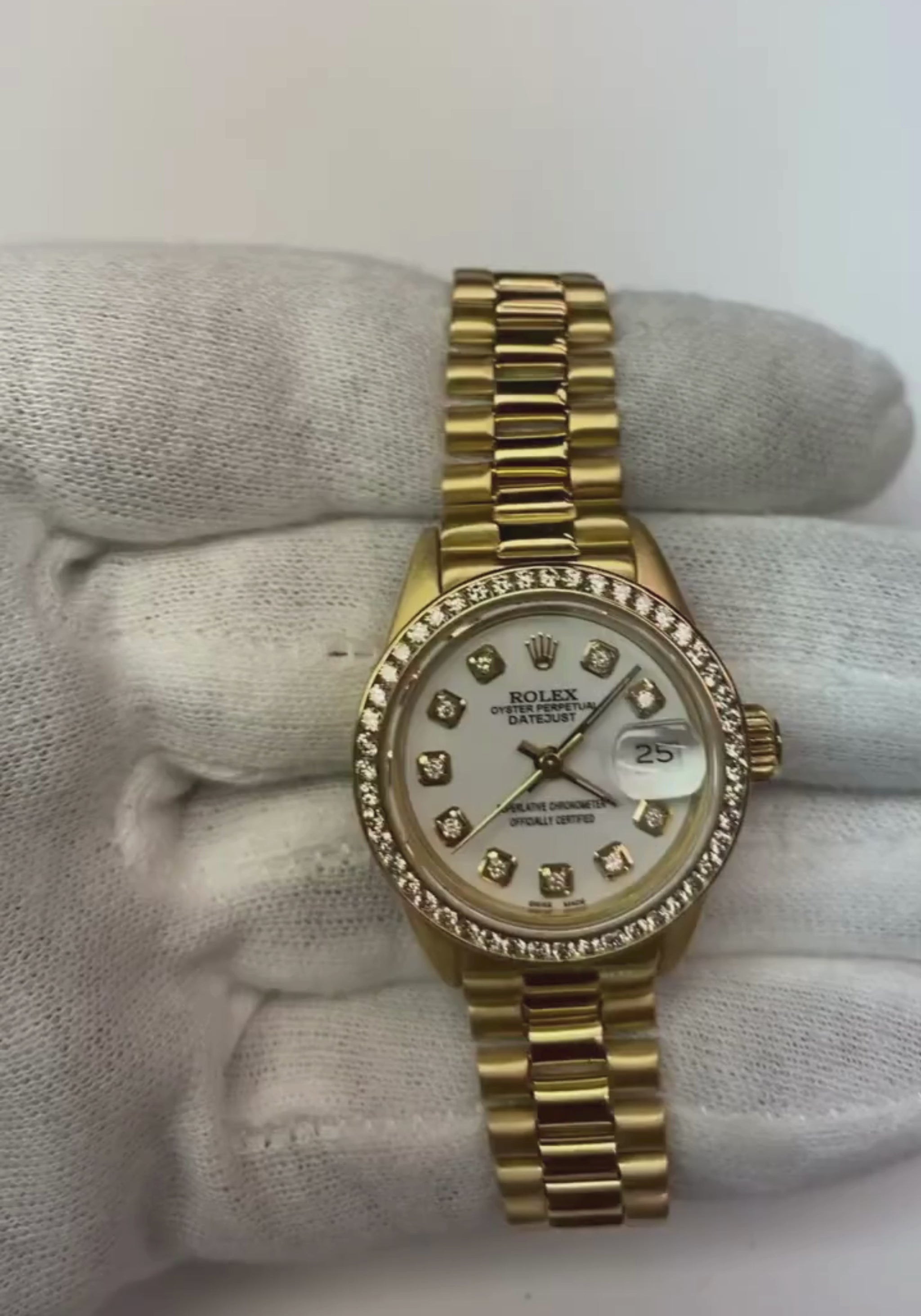 weißer Diamant-Zifferblattlünette Rolex