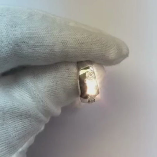 Natürlicher 1,25-ct-Diamant-Herrenring im Rundschliff aus 14-karätigem Weißgold