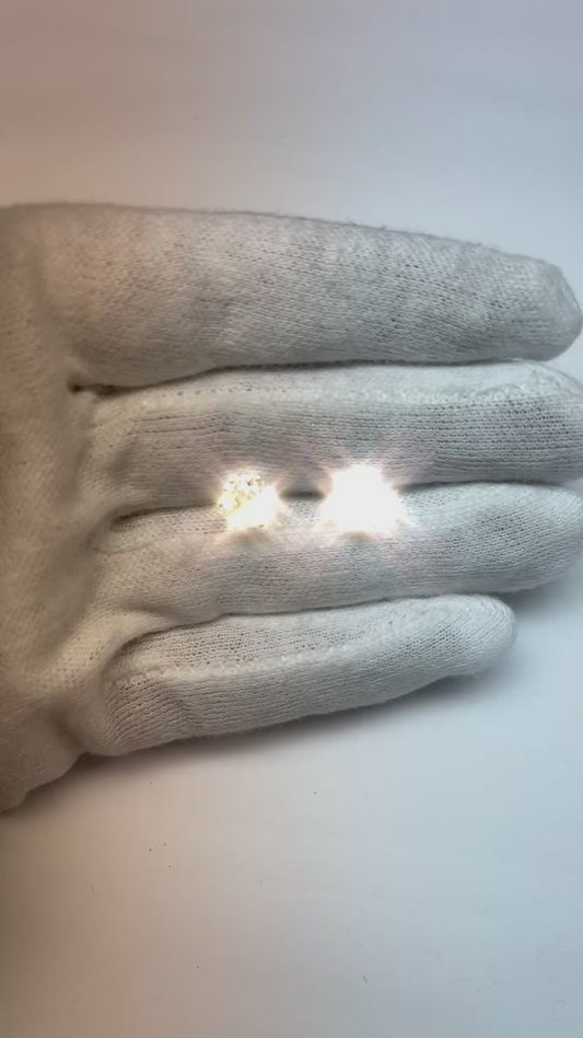 Damen Ohrstecker 2,50 ct Old Mine Cut Echt Aus der Erde Abgebauter Natürlicher Diamanten Weißgold