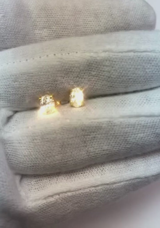 Echte Diamant-Ohrstecker im Ovalschliff, 1 Karat Weißgold, neu