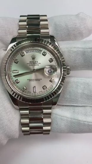 Silber Diamant Zifferblatt Rolex