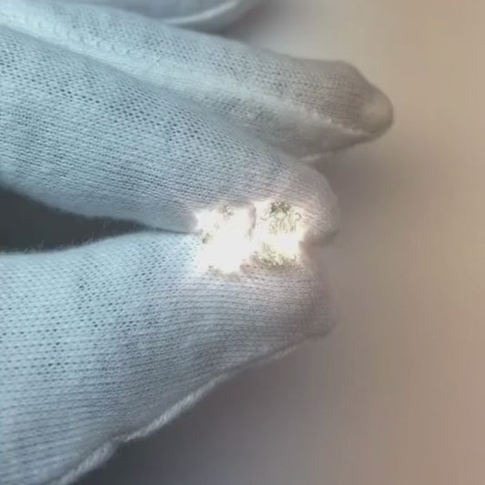 Ohrstecker mit Diamant im Ovalschliff, 2 Karat G Si1 aus echtem Weißgold
