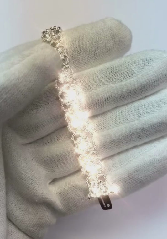 8,60 Karat rundes Diamant-Tennisarmband aus echtem 14-karätigem Weißgold