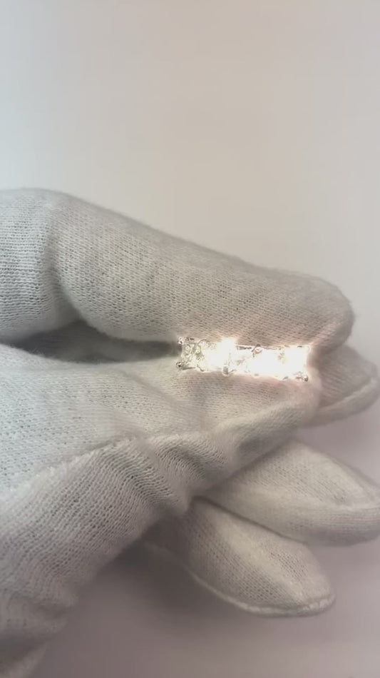 3 Karat Princess Schliff Echt Diamantband mit fünf Steinen