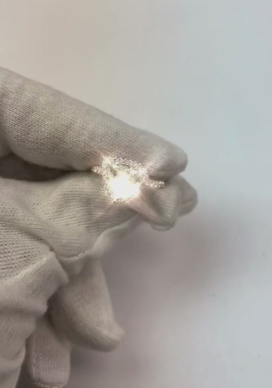 Halo-Verlobungsring aus echtem Gold mit Trillion-Diamant, 2,50 Karat, Damenschmuck