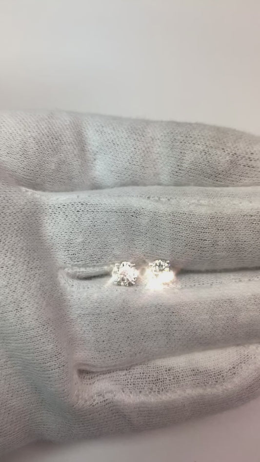 Runde Echt Diamant Ohrstecker 1,60 Karat Weißgold 14K