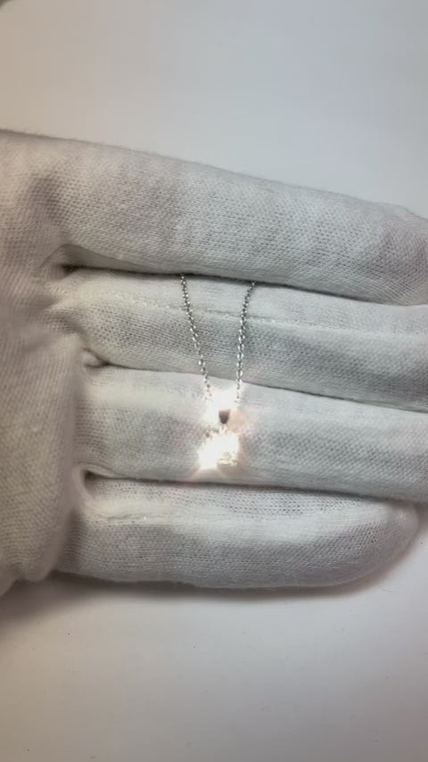 Damen Weißgold 1,00 Karat Solitär-Natürlich Aus der Erde Abgebauter Natürlicher Diamant-Anhänger-Halskette