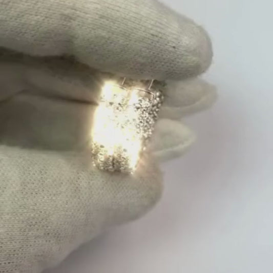 Zweireihige Inside-Out-Creolen mit 4 Karat Diamanten aus echtem 14-karätigem Weißgold