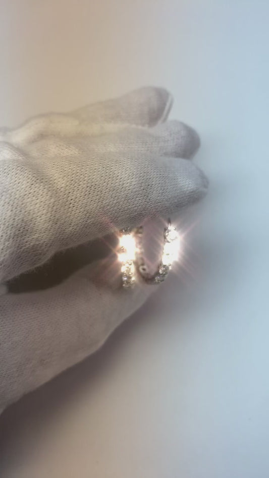 Wunderschöner Rundschliff-Natürlich Aus der Erde Abgebauter Natürlicher Diamant-Creolen-Ohrring Massives Weißgold 14K 3 Karat