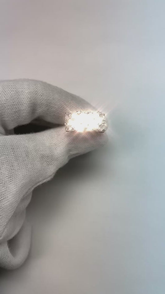 2 Karat Marquise und runder Echt Aus der Erde Abgebauter Natürlicher Diamant Verlobungsband Weißgold 14K Neu