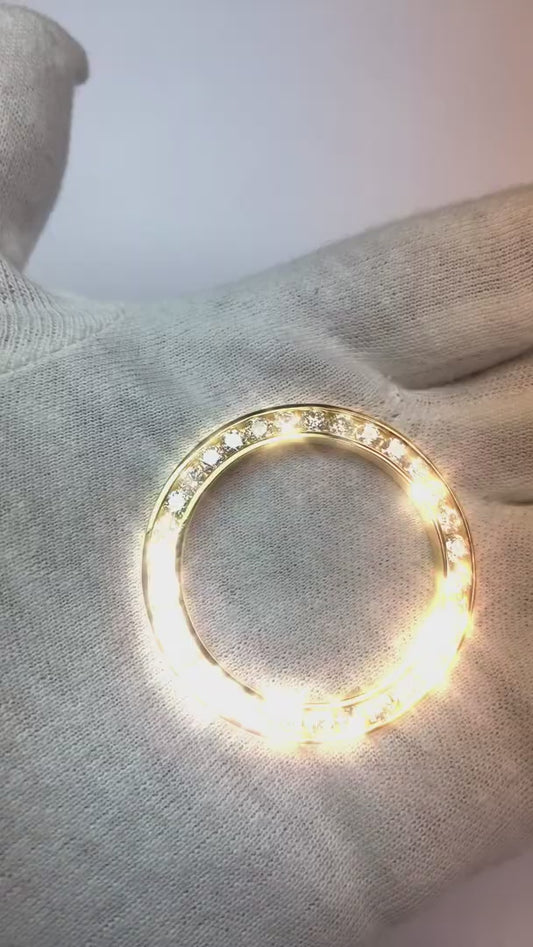 Maßgefertigte Diamantlünette mit 7 Karat VVS1-Diamant für Rolex Datejust und President-Uhren, 44 mm