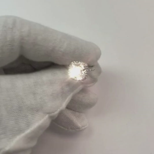 3,80 Karat echter Diamant-Verlobungsring Halo-Weiß aus 14-karätigem Gold