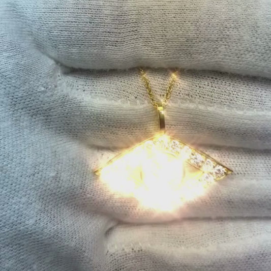 2,70 Karat Diamant-Augen-Anhänger-Halskette im Rundschliff 14K Weißgold