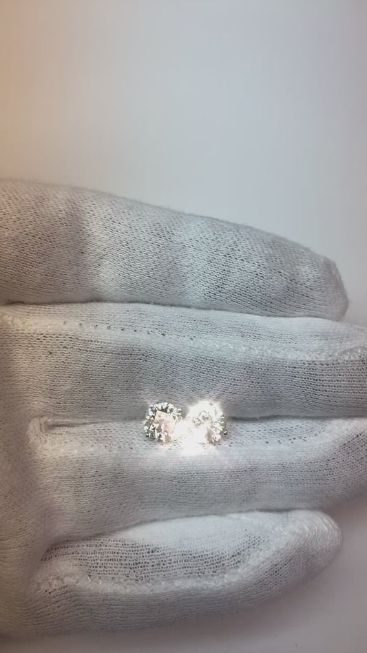 2,20 Ct Runder Echt Diamant Ohrstecker Weißgold Damen Schmuck