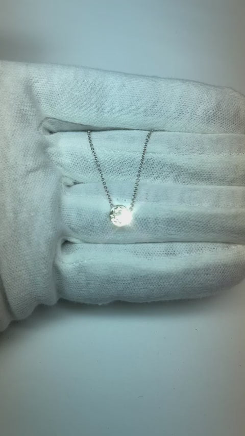 Solitaire Echt Aus der Erde Abgebauter Natürlicher Diamant Women Pendant Necklace 0.75 Carat White Gold 14K