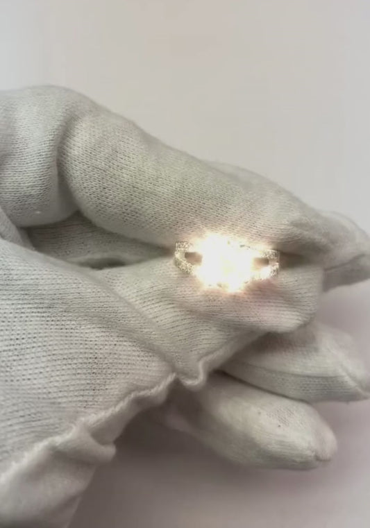 Natürlicher 1,75-Karat-Akzent-Diamant-Verlobungsring aus 14 Karat Weißgold