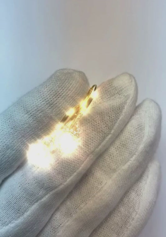 3,51 ct. Weißgold-Ohrring mit Radiant Cut Diamants Lever Backs