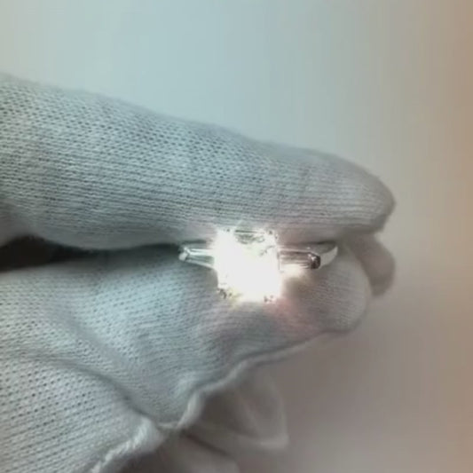 3,11 ct. Radiant Center Diamant 3-Stein-Jubiläumsring