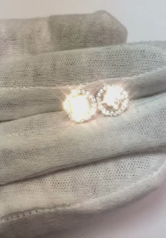 2,35 ct Brillantschliff natürlicher funkelnder Diamant-Halo-Ohrring für Damen