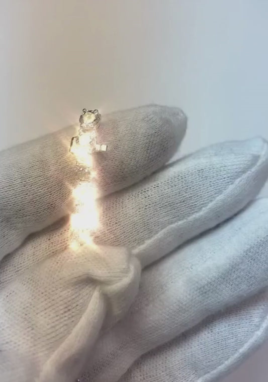 14,40 ct rundes Diamant-Tennisarmband im Brillantschliff aus echtem Weißgold