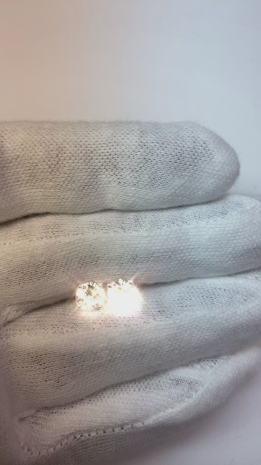 Ohrstecker mit Echt Aus der Erde Abgebauter Natürlicher Diamanten aus Weißgold 2,20 ct