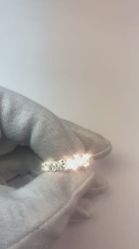 Damen Runder Natürliche Diamant Eternity Ehering 4,80 Karat Weißgold