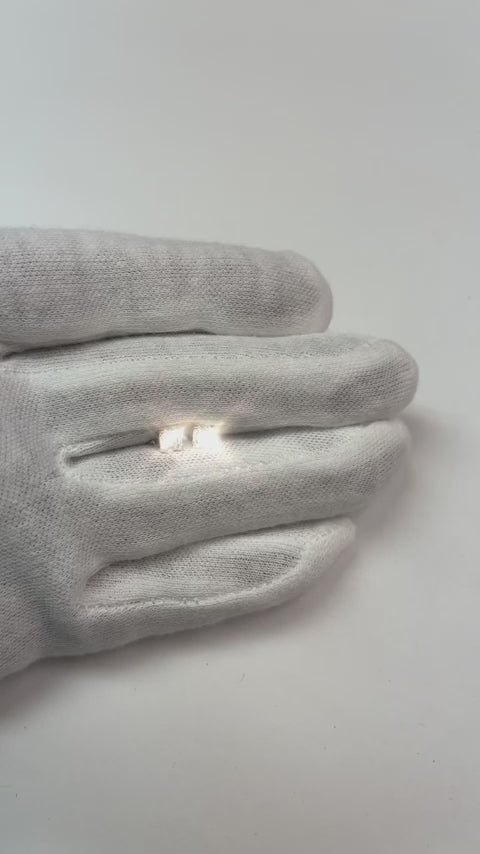 1 Karat Asscher Cut Echt Aus der Erde Abgebauter Natürlicher Diamant Ohrstecker aus massivem Weißgold 14K