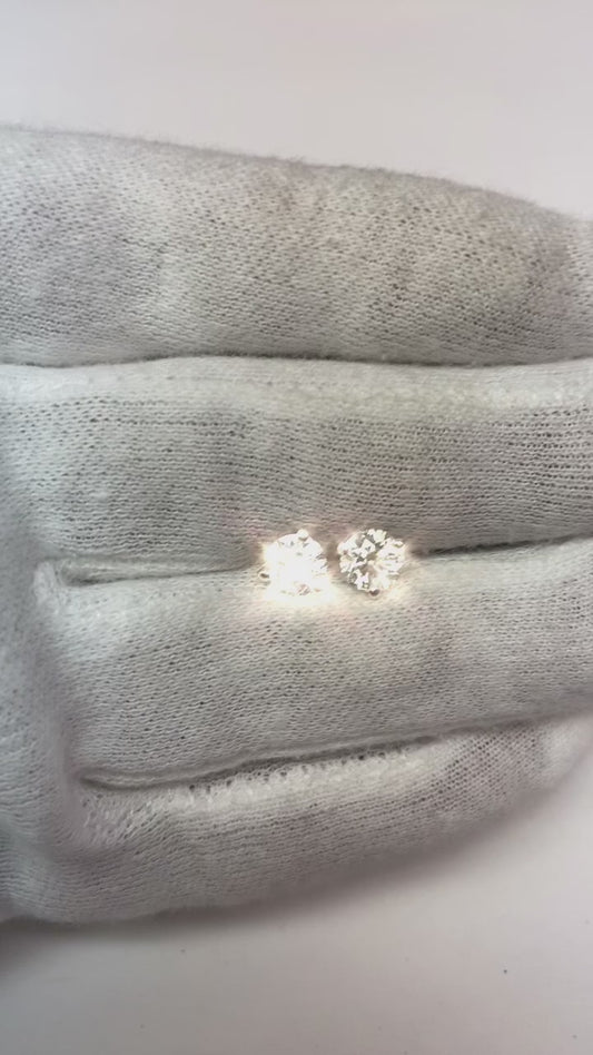 Echt Aus der Erde Abgebauter Natürlicher Diamant Ohrstecker 2 Karat Damen Schmuck Weißgold 14K
