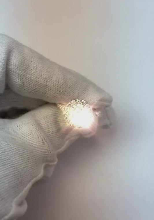 Funkelnder runder Diamant 3.01 ct. Ring Halo-Einstellung Neu