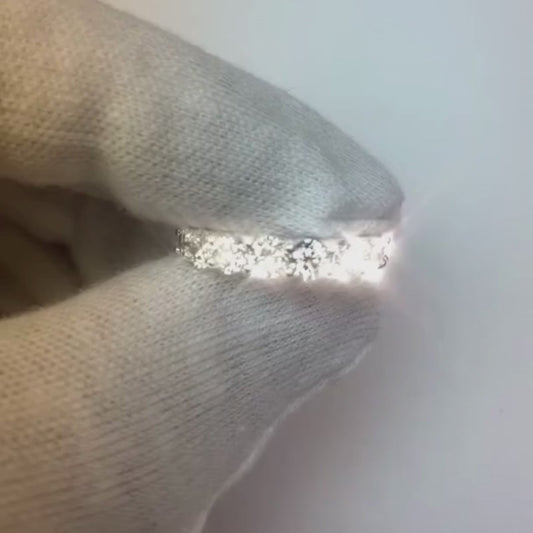 3,80 Karat runder Diamant-Eternity-Ehering aus echtem 14-karätigem Weißgold