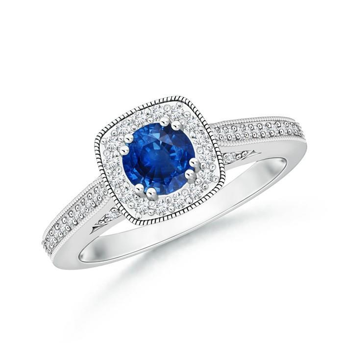 Schmuck 14K Weißgold mit Saphir – Hauptansicht
