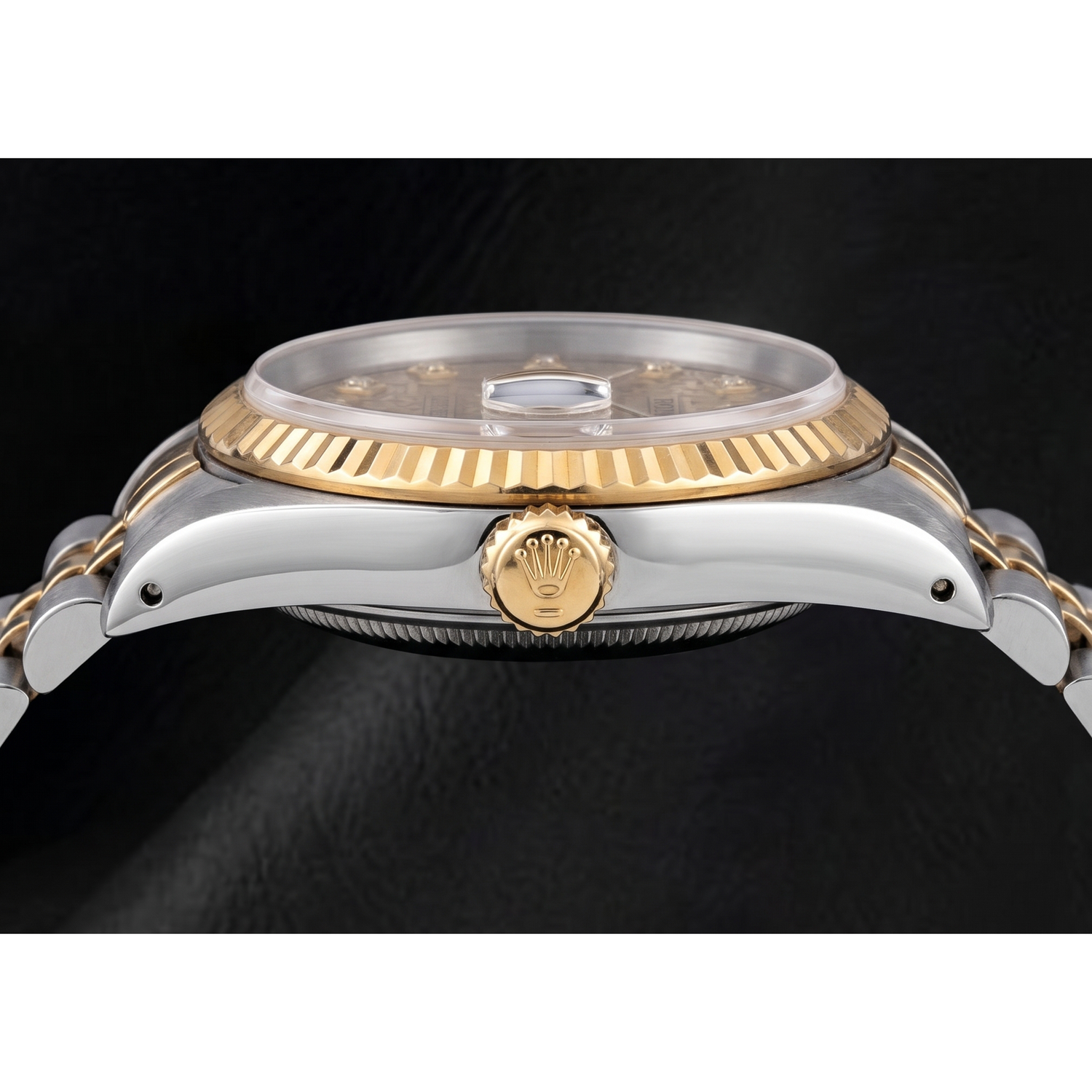Rolex 16013 Datejust 36 mm Bicolor-Uhr mit champagnerfarbenem Jubilé-Diamantzifferblatt