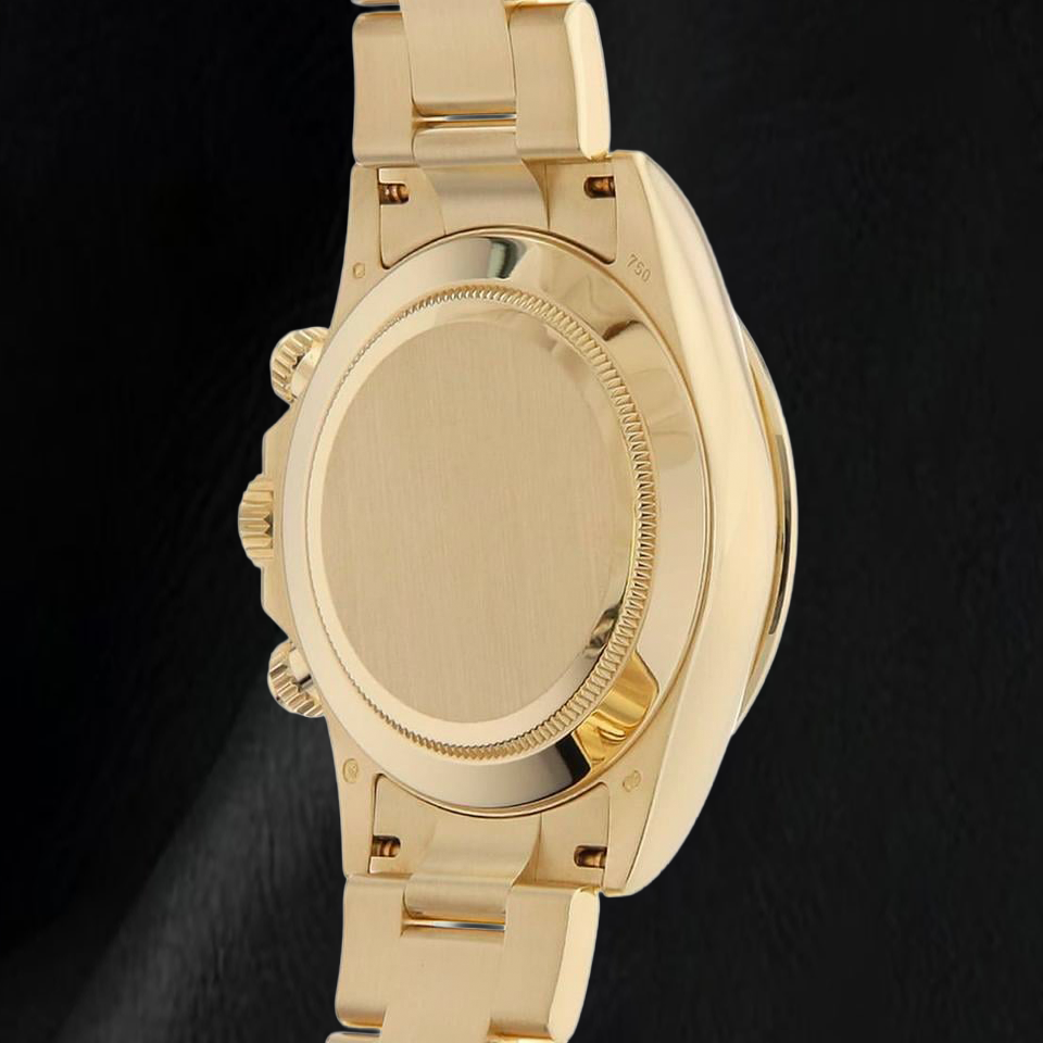 Rolex Cosmograph Daytona 116508 40 mm Gelbgold Uhr mit schwarzem Perlmutt-Zifferblatt