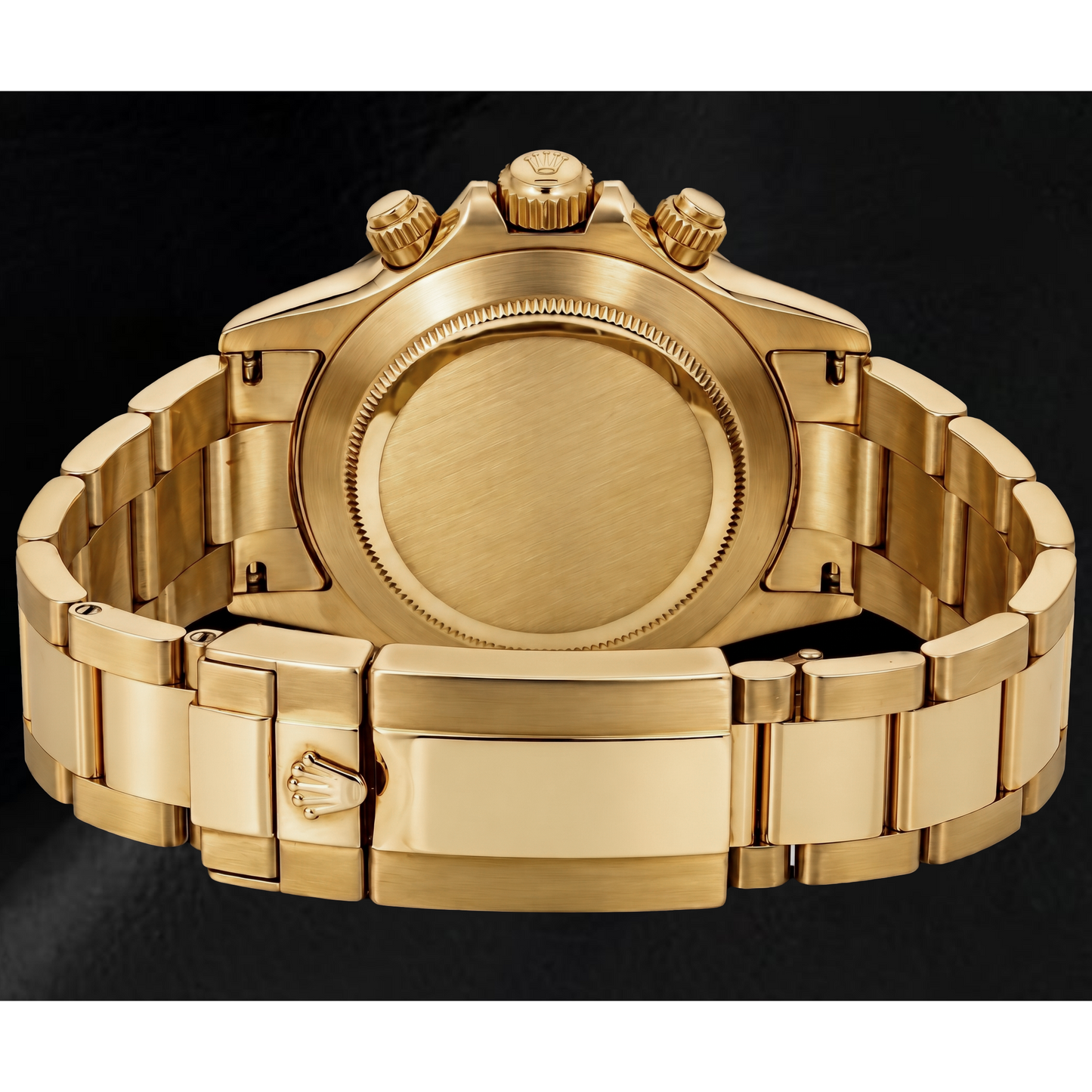 Rolex Cosmograph Daytona 116528 40 mm Uhr aus Gelbgold mit champagnerfarbenem Leuchtzifferblatt