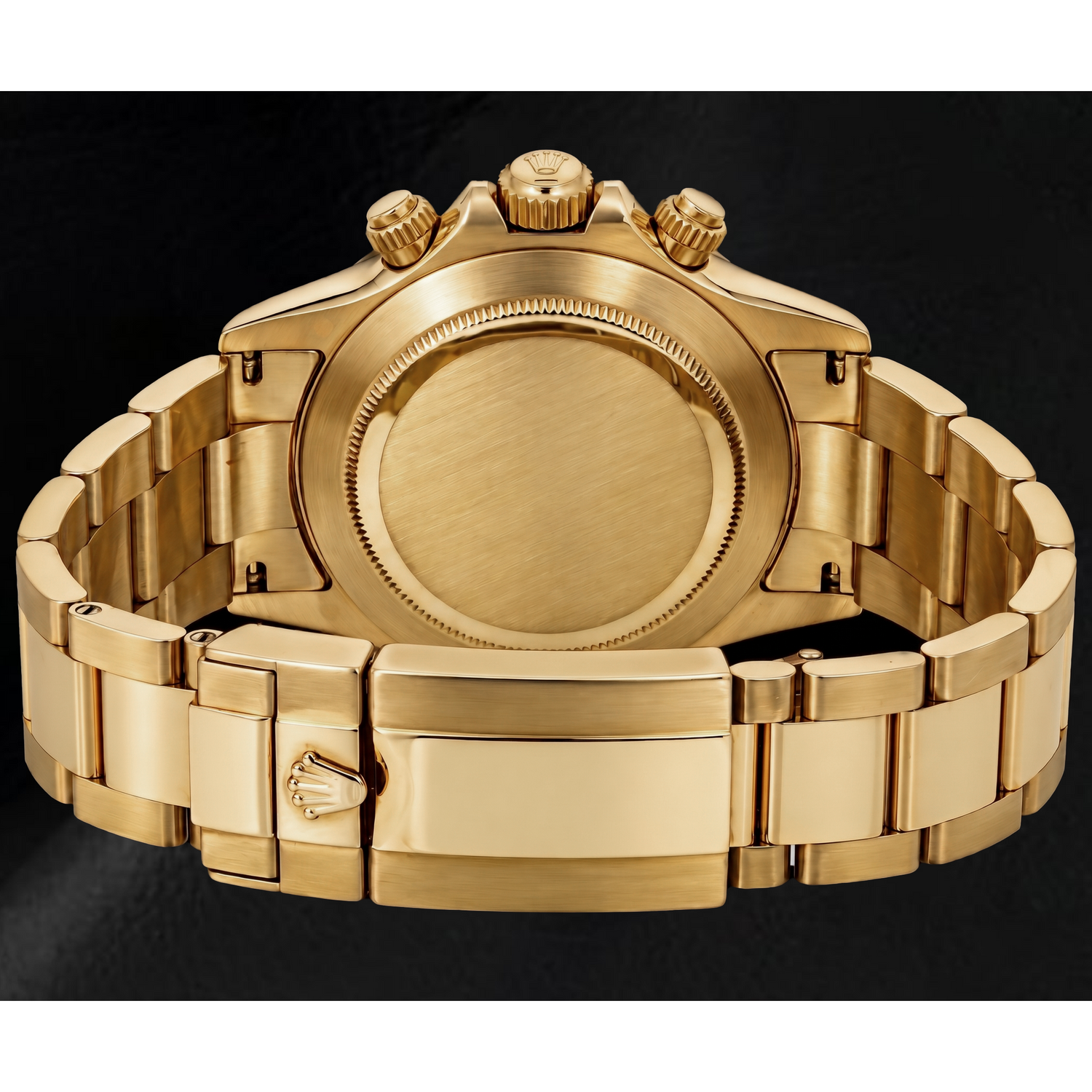 Rolex Cosmograph Daytona 116528 40 mm Uhr aus Gelbgold mit champagnerfarbenem Leuchtzifferblatt