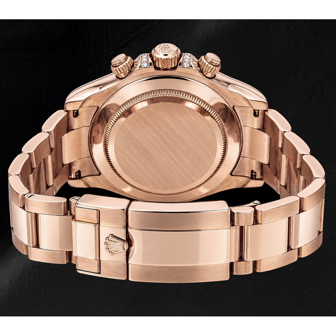 Rolex Cosmograph Daytona 40mm 116505 Roségold-Uhr mit Diamant-Pavé-Zifferblatt und Regenbogen-Stundenindizes